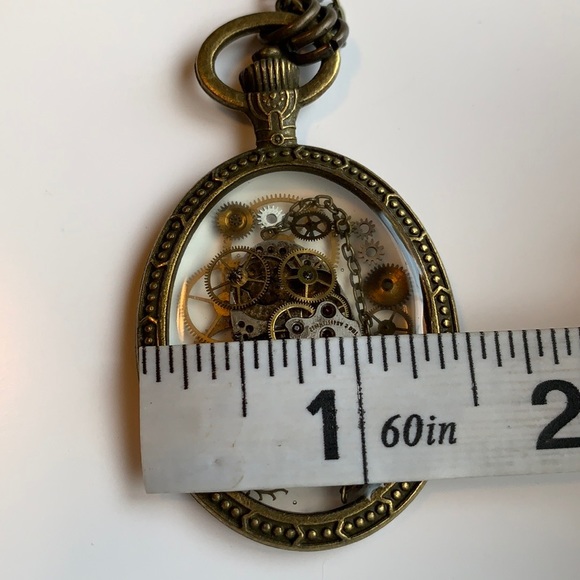 Steampunk Pocket Watch Gears necklace One of a kind Handmade - Picture 4 of 7